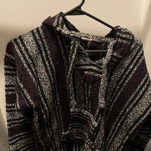 Striped Purple and Black Women's Sweater